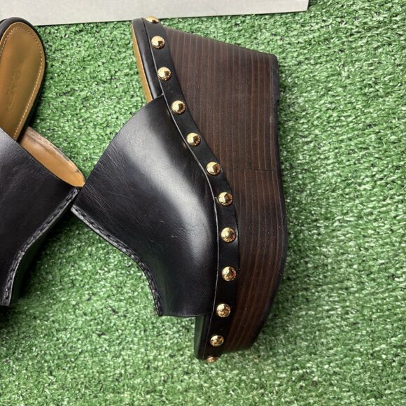 NEW COACH Helena platform open toed heels Y2K Clog Mules Wood Size 6B VTG - Picture 5 of 9